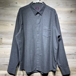 Untuckit Sherwood Shirt Gray Flannel Men’s XXL Regular Fit Long Sleeve Button-Up